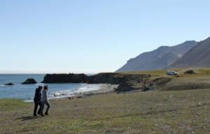 Beach hiking Iceland