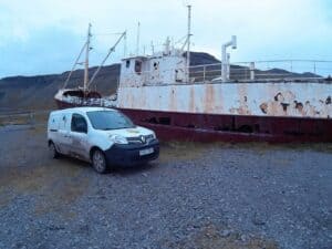 Beached ship in Westfjords