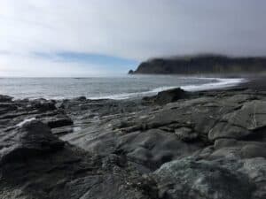 Black beach hiking