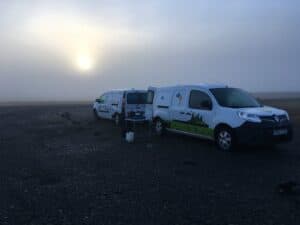 Black sand beach parking