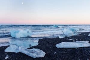 Diamond beach in winter