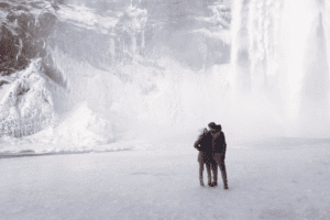 Engaged by Skógafoss
