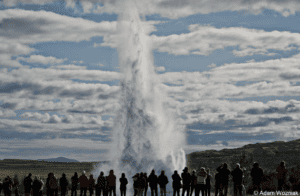 Geysir exploding Geysir exploding