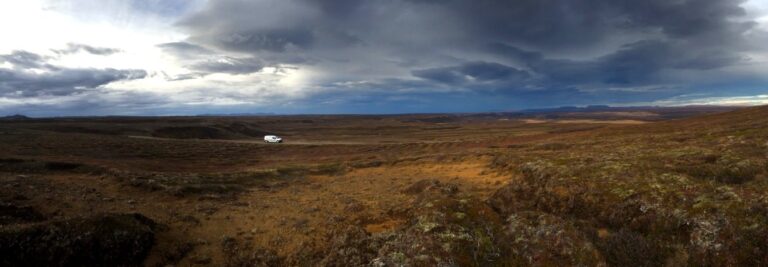 Icelandic camper van in nature