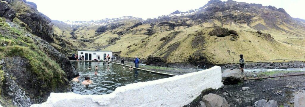 people in Seljavallalaug