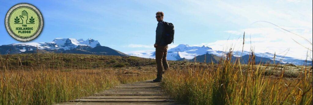 man Exploring Iceland in September