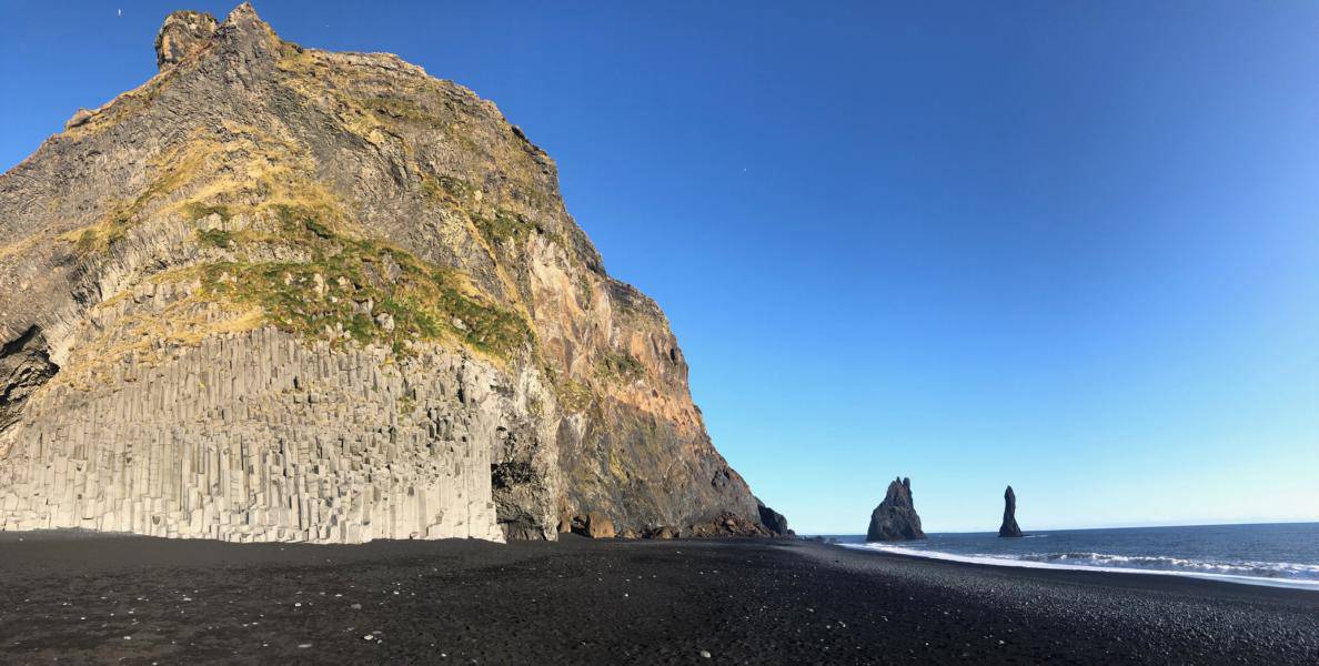mountain at Reynisfjara black sand beach
