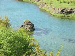 Mývatn turquoise water