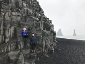 On Reynisfjara with kids