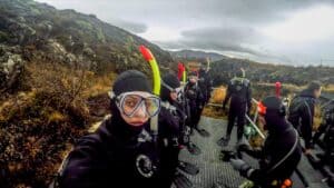Ready to snorkel in Silfra