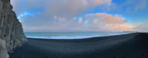 Reynisfjara black sand beach in the morning Reynisfjara black sand beach in the morning