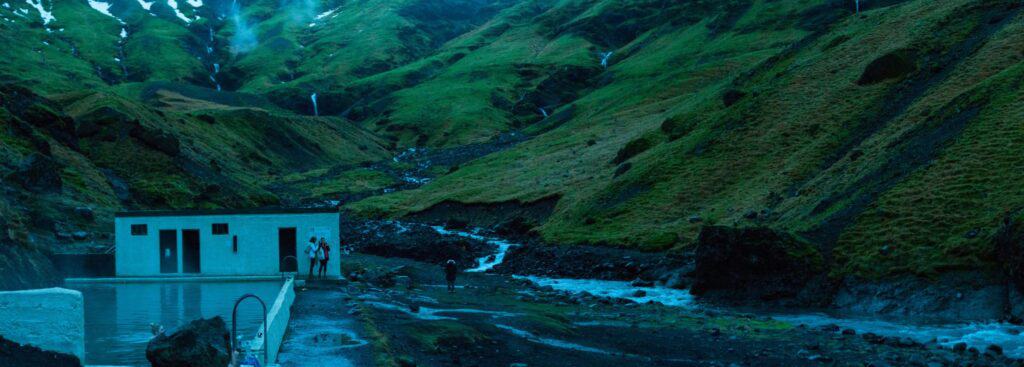 Visiting Seljavallalaug in February in Iceland