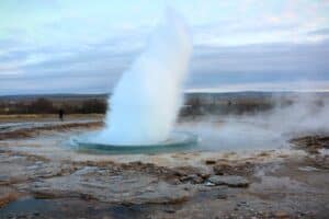 Strokkur eruption in November