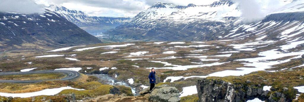 Road down to Seyðisfjörður in Iceland
