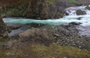The blue waterfall Brúarfoss The blue waterfall Brúarfoss