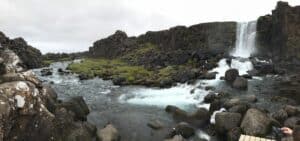 The waterfall in Þingvellir