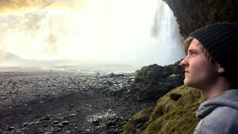 Skógarfoss this is camping in Iceland camper story