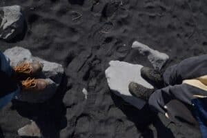 Walking on Lava sand