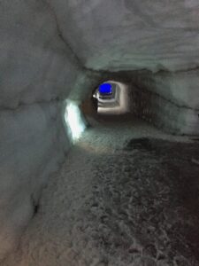 Walking under a glacier in Iceland Walking under a glacier in Iceland