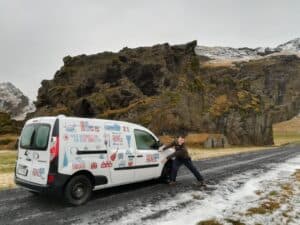 Winter camper van