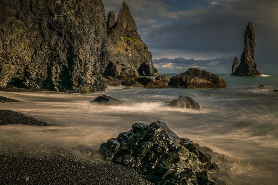 Reynisdrangar in twilight