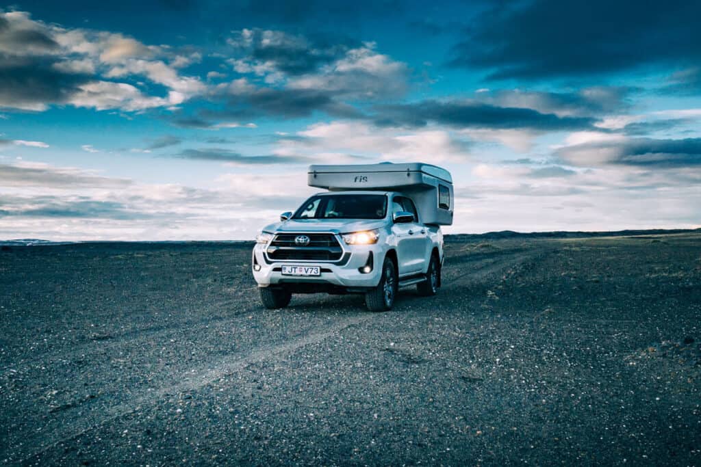 rent Toyota Hilux 4×4 Campervan black sand