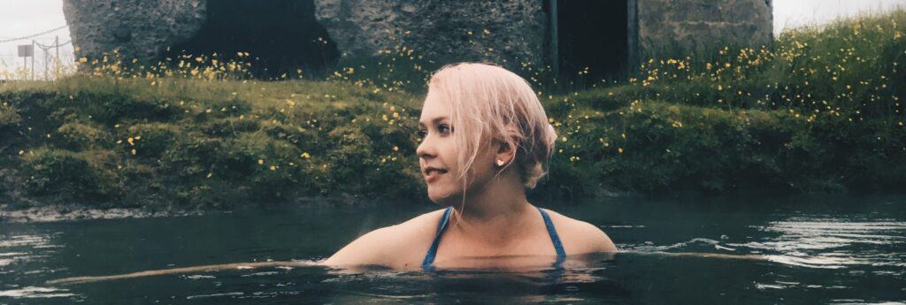 woman geothermal bath