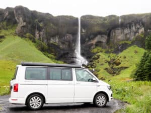 Our Camper van by a fall Our Camper van by a fall