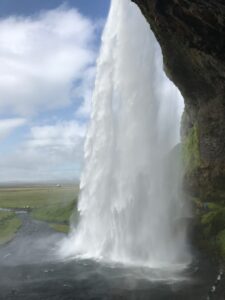 Trekking behind Seljalandsfoss