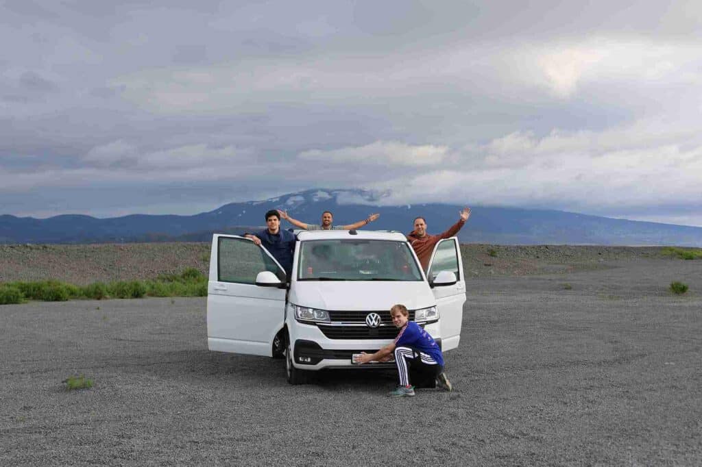 four guys with the VW california