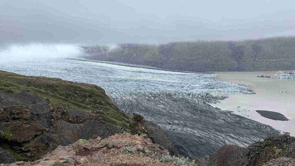 a glacier from a far.