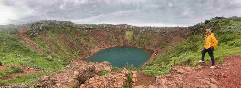 Kerið, a crater in Iceland with water in the middle