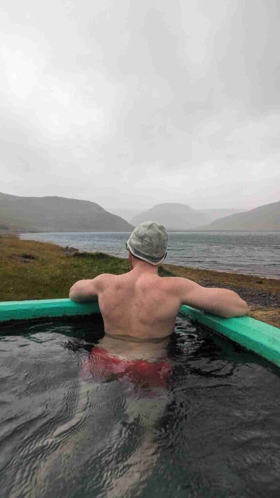 A man in hot springs