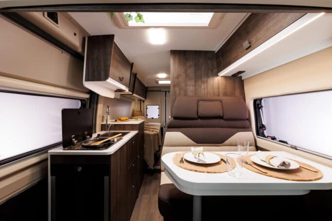 Motorhome interior seating area